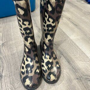 Leopard Print Rain Boots